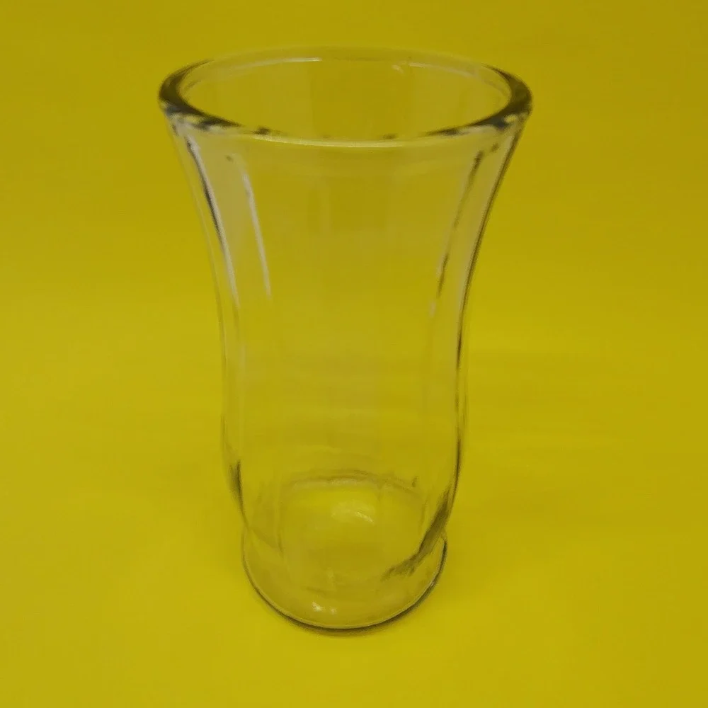 Elegant Fluted Large Vase Thick Clear Glass 9.5